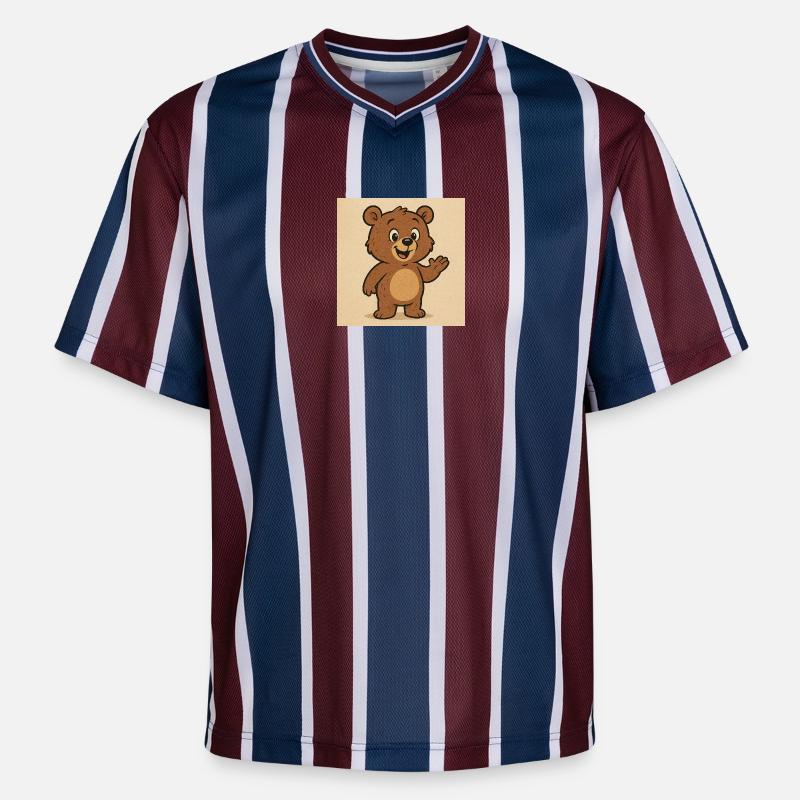 Ours mignon - T-shirt de foot unisexe en mesh - bordeaux/bleu marine