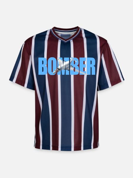 Bomber Tu-160 - Unisex Football Style Mesh T-Shirt - burgundy/navy