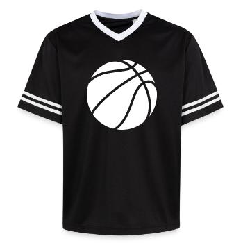 Logo de basket-ball blanc - T-shirt de foot unisexe en mesh - noir/blanc - Devant - AI Model Female 172 light (172cm) & AI Model Male 185 light (185cm)