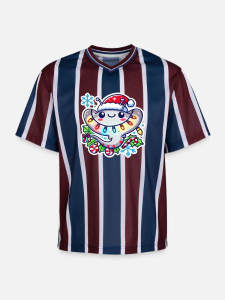 Holiday Ray of Joy - Unisex Football Style Mesh T-Shirt - burgundy/navy