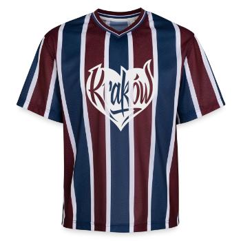 Krakau, Krakow Herz Graffiti - Unisex Football Style Mesh T-Shirt - Bordeaux/Navy - Vorne - AI Model Female 172 light (172cm) & AI Model Male 185 light (185cm)