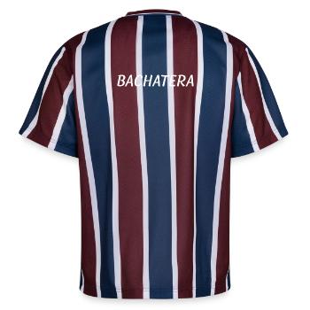 Bachatera - Unisex Football Style Mesh T-Shirt - Bordeaux/Navy - Hinten - AI Model Male 185 light (185cm)