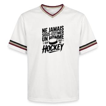 Ne Jamais Sous-Estimer le Hockey - T-shirt de foot unisexe en mesh - blanc cassé/bordeaux - Devant - AI Model Male 178 light (178cm) & AI Model Male 178 dark (178cm)