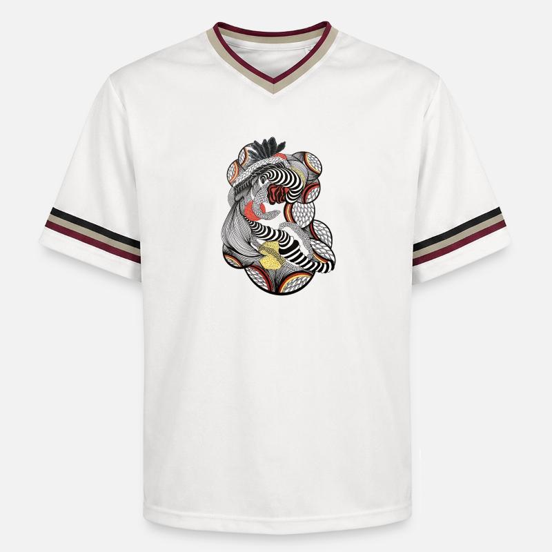 Art au trait complexe - T-shirt de foot unisexe en mesh - blanc cassé/bordeaux