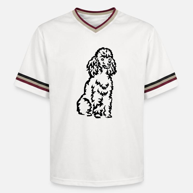 Caniche - T-shirt de foot unisexe en mesh - blanc cassé/bordeaux