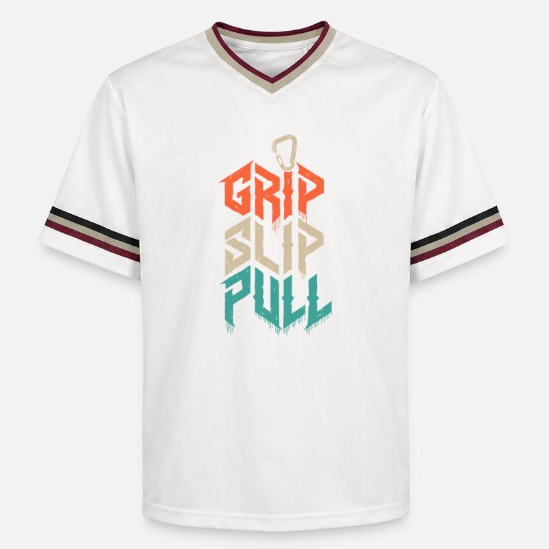 Grip Slip Pull Climbing Grunge - T-shirt de foot unisexe en mesh - blanc cassé/bordeaux