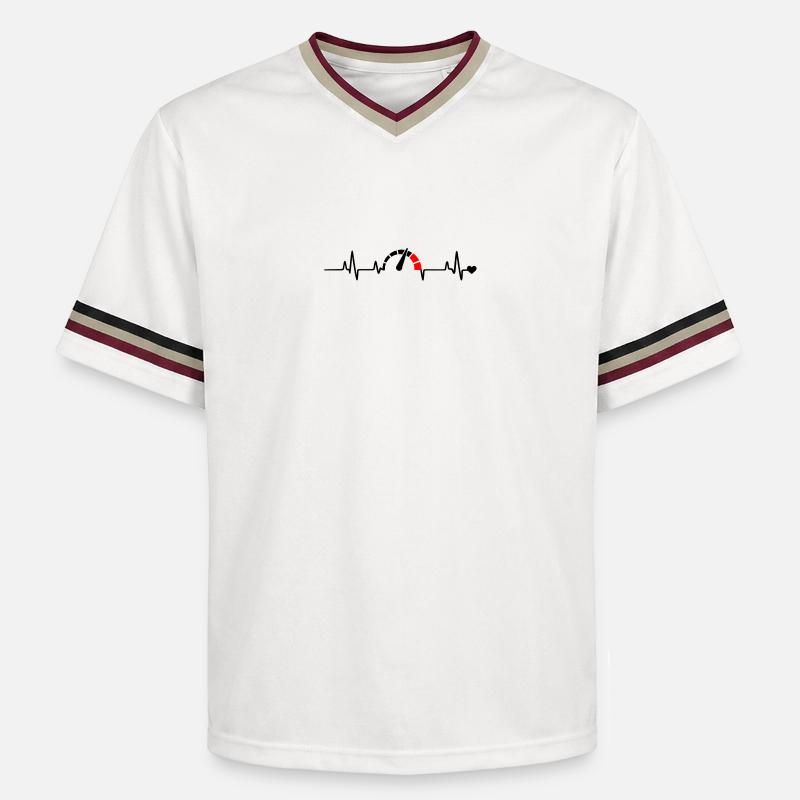 Red Segment Bow Logo Pattern - Unisex Football Style Mesh T-Shirt - offwhite/burgundy