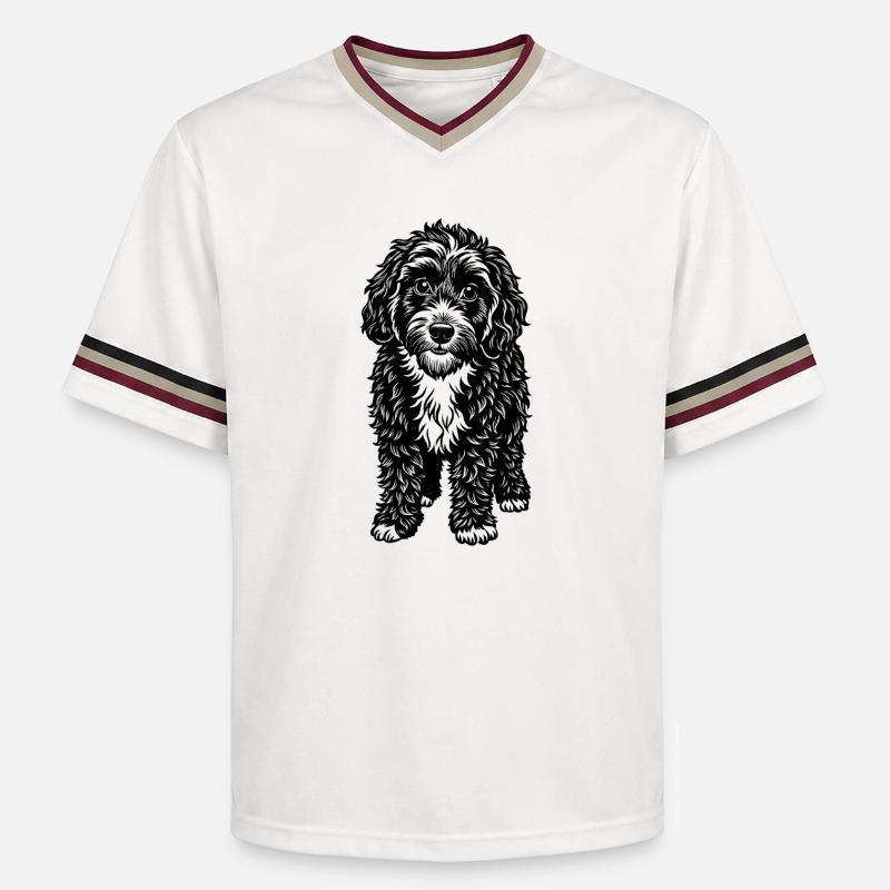 Cockapoo - T-shirt de foot unisexe en mesh - blanc cassé/bordeaux
