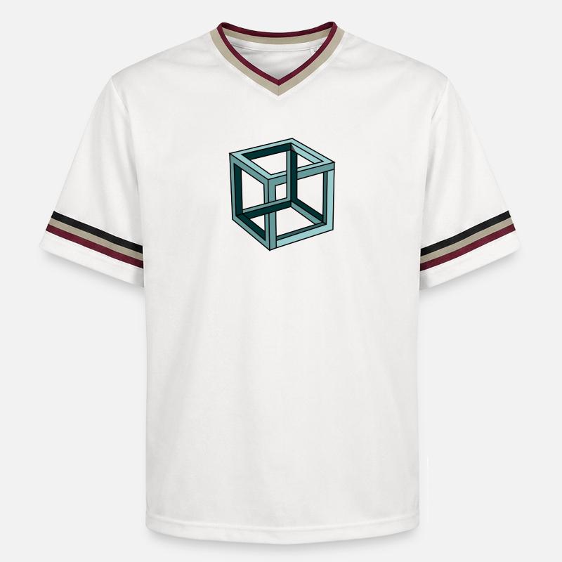 Escher Impossible Cube - T-shirt de foot unisexe en mesh - blanc cassé/bordeaux