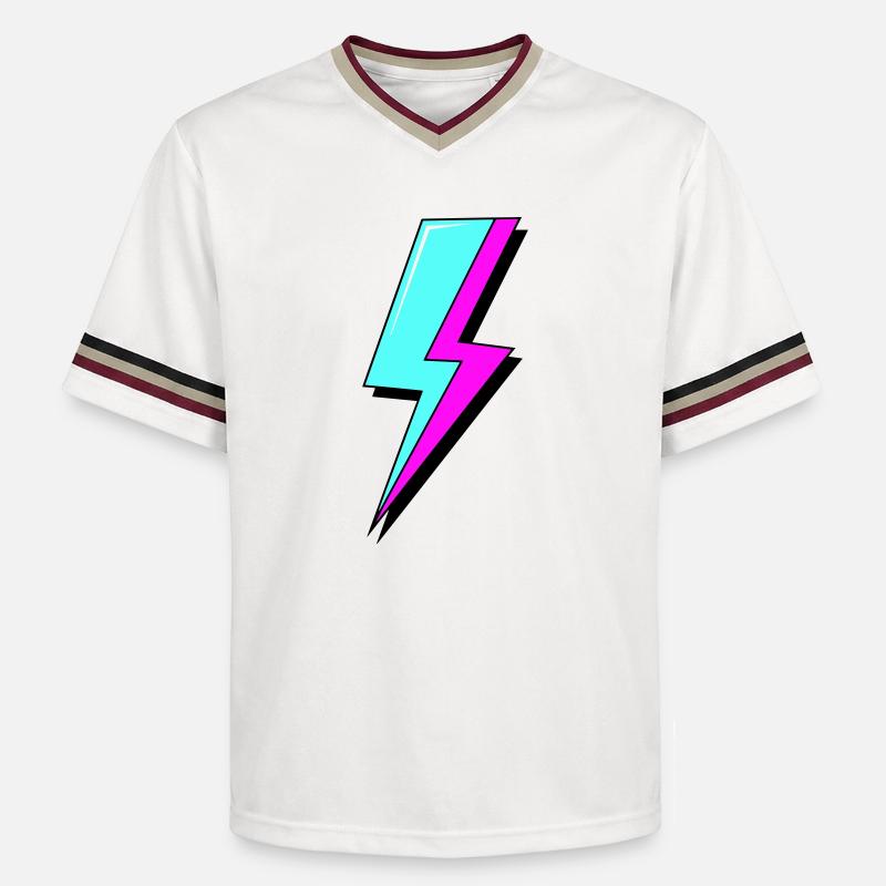 Éclair au néon psychédélique - T-shirt de foot unisexe en mesh - blanc cassé/bordeaux