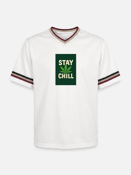 Stay Chill Cannabis Leaf - Unisex Football Style Mesh T-Shirt - offwhite/burgundy