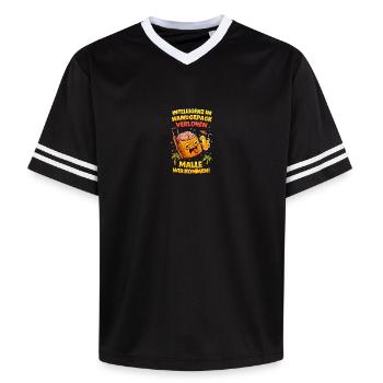 Malle Wir Kommen - Unisex Football Style Mesh T-Shirt - Offwhite/Bordeaux - Vorne - AI Model Male 178 light (178cm) & AI Model Male 178 dark (178cm)