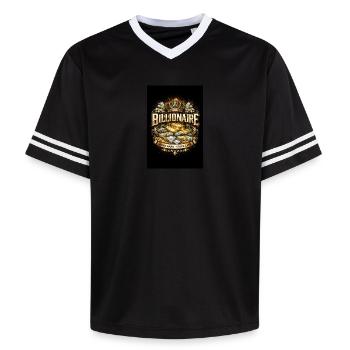 6D0F5E12-D063-4FDD-AC08-1CA5FF0643D0 - Unisex Football Style Mesh T-Shirt - Offwhite/Bordeaux - Vorne - AI Model Male 178 light (178cm) & AI Model Male 178 dark (178cm)