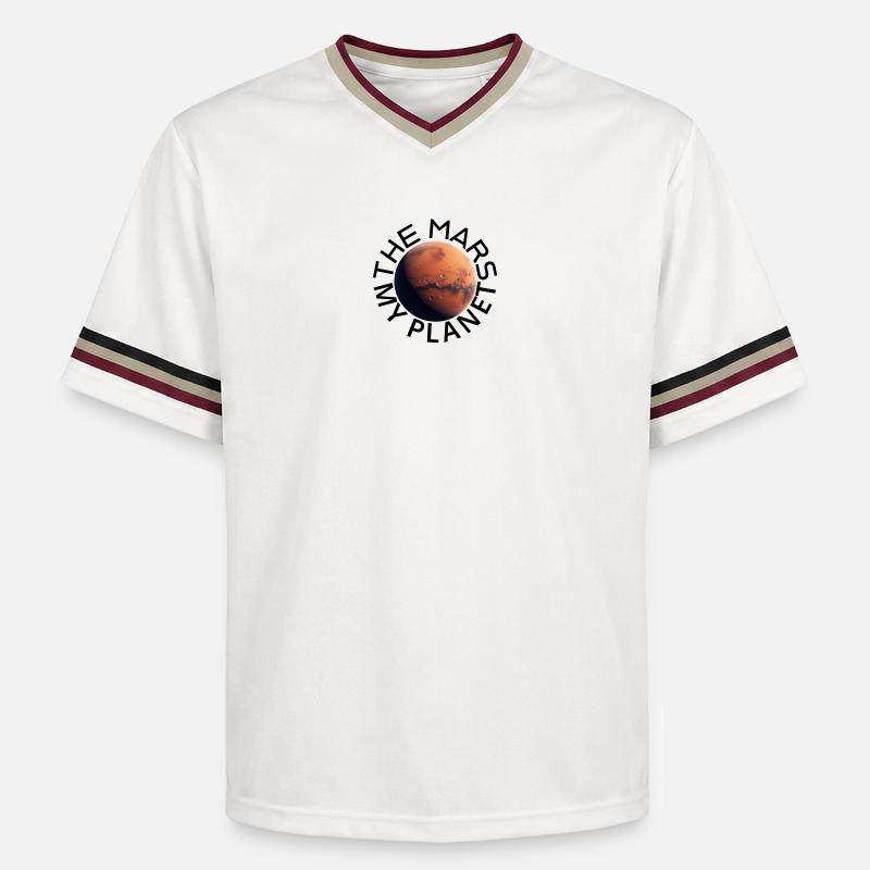 Surface martienne avec cratères - T-shirt de foot unisexe en mesh - blanc cassé/bordeaux