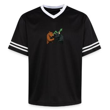 Bears and Bulls Fight Chart - Unisex Football Style Mesh T-Shirt - offwhite/burgundy - Front - AI Model Male 178 light (178cm) & AI Model Male 178 dark (178cm)