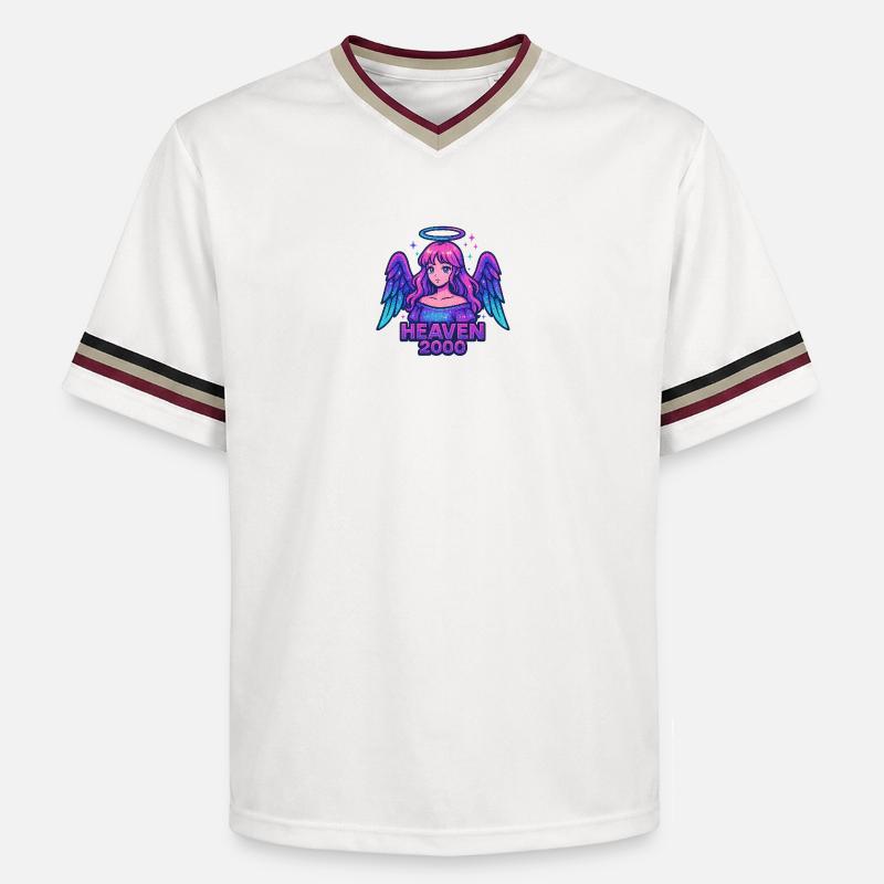 Conception d’ange céleste - Unisex Football Style Mesh T-Shirt - blanc cassé/bordeaux