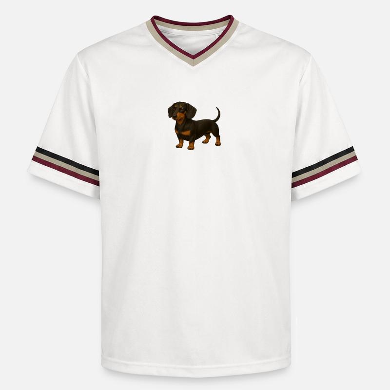 Teckel - T-shirt de foot unisexe en mesh - blanc cassé/bordeaux