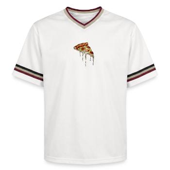 Mosaïque de pizza : conception artistique de vitrail - T-shirt de foot unisexe en mesh - blanc cassé/bordeaux - Devant - AI Model Male 178 light (178cm) & AI Model Male 178 dark (178cm)