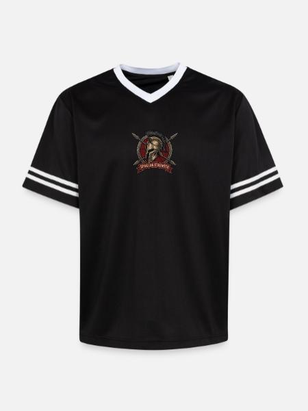 Spartan Strength Helmet Shield - Unisex Football Style Mesh T-Shirt - offwhite/burgundy