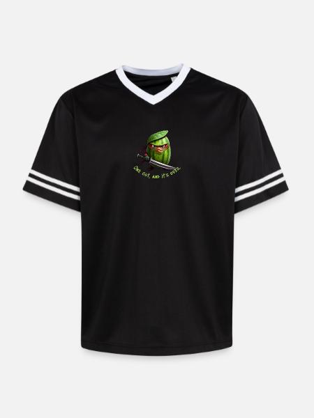 Wassermelone Ninja mit Schwert - Unisex Football Style Mesh T-Shirt - Offwhite/Bordeaux