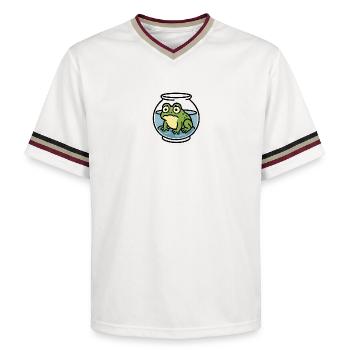 Grenouille dans un bol - T-shirt de foot unisexe en mesh - blanc cassé/bordeaux - Devant - AI Model Male 178 light (178cm) & AI Model Male 178 dark (178cm)