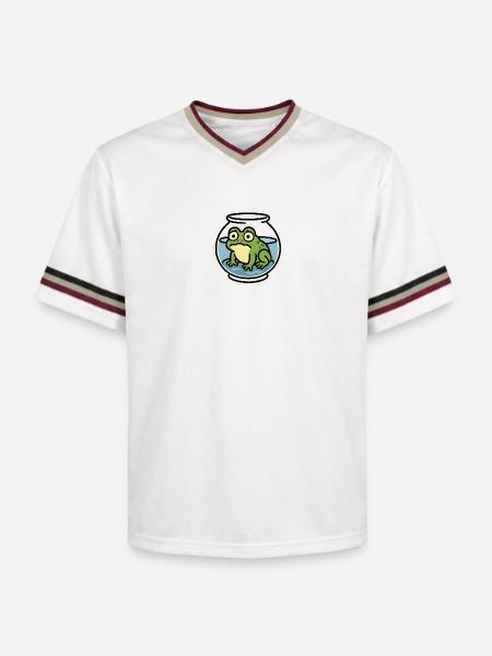 Frog in a Bowl - Unisex Football Style Mesh T-Shirt - offwhite/burgundy