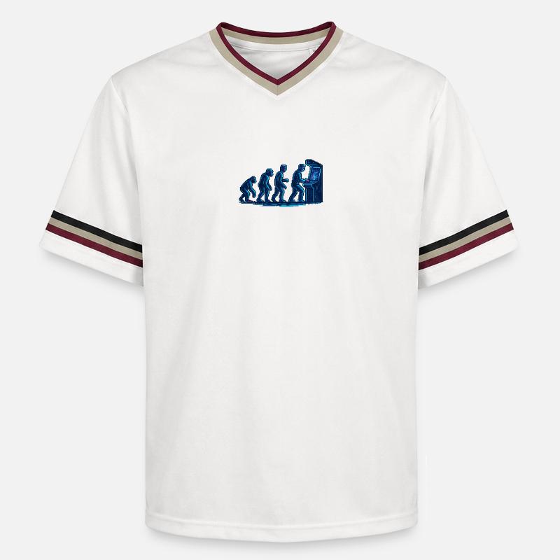 Évolution vers l’arcade rétro - T-shirt de foot unisexe en mesh - blanc cassé/bordeaux