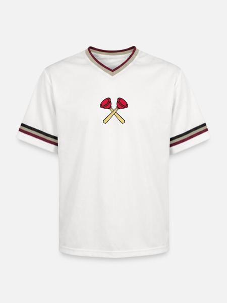 Pömpel gekreuzt - Unisex Football Style Mesh T-Shirt - Offwhite/Bordeaux