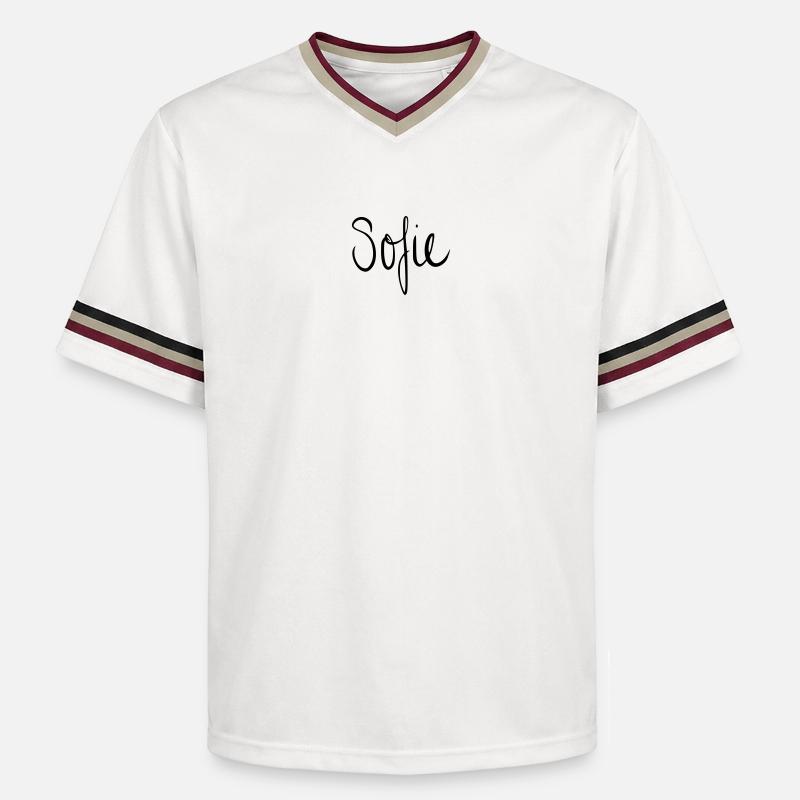 Sofie - T-shirt de foot unisexe en mesh - blanc cassé/bordeaux