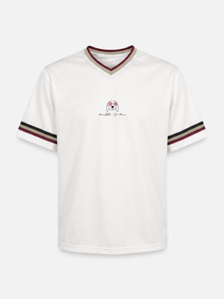 SCRiBBLE OF MiNE "7 Days Edition" - Unisex Football Style Mesh T-Shirt - Offwhite/Bordeaux