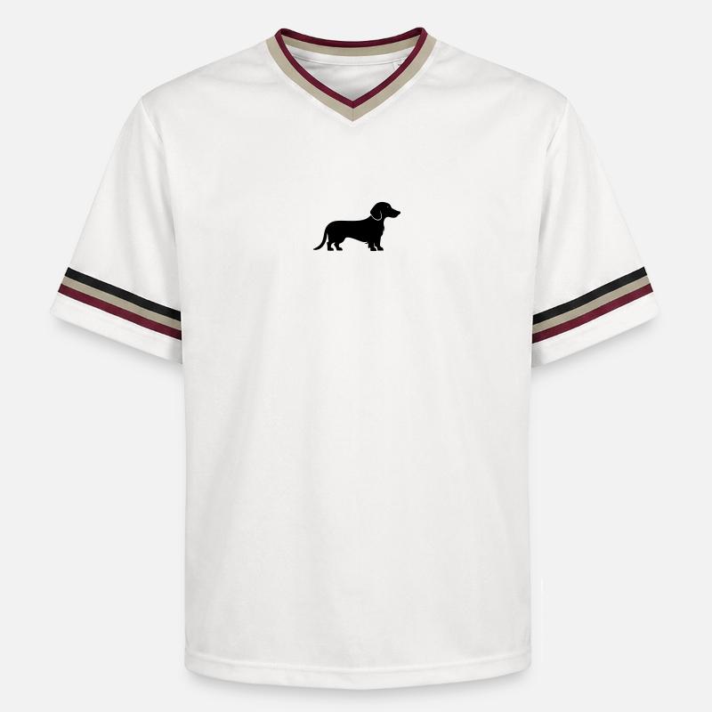 Teckel Dackel - T-shirt de foot unisexe en mesh - blanc cassé/bordeaux