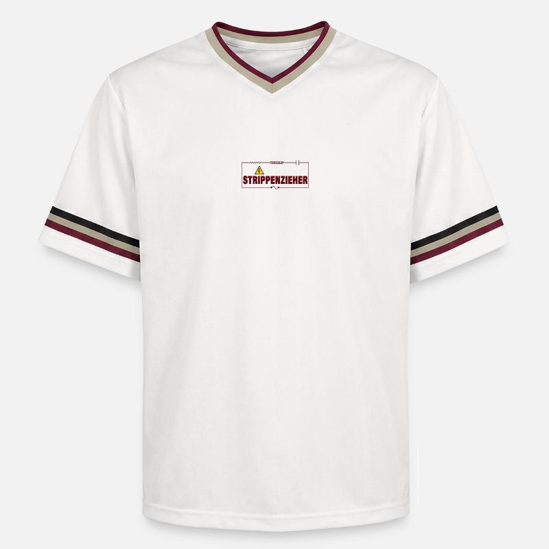 STRING-PULLER - Unisex Football Style Mesh T-Shirt - offwhite/burgundy
