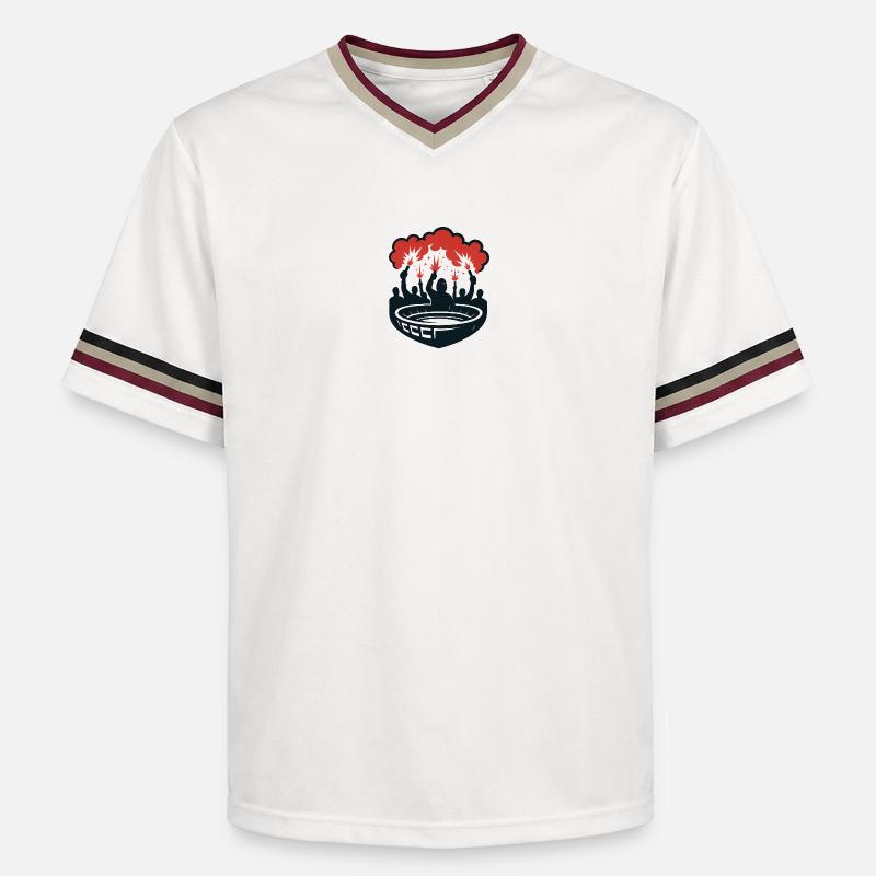 Stade pyrotechnique - T-shirt de foot unisexe en mesh - blanc cassé/bordeaux
