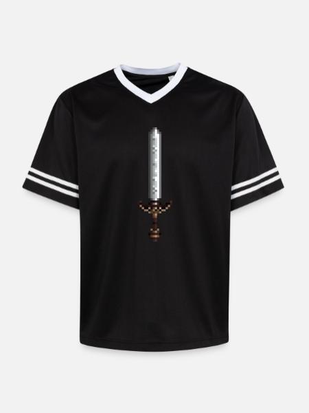 Schwert-Pixelkunst im Retro-Stil 8-Bit-Stil - Unisex Football Style Mesh T-Shirt - Offwhite/Bordeaux