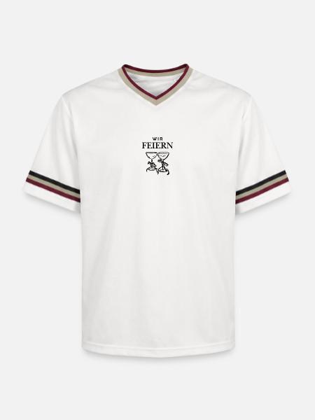 We celebrate - Unisex Football Style Mesh T-Shirt - offwhite/burgundy