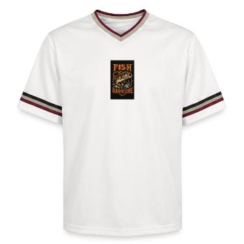 Berserker Angeln Design - Unisex Football Style Mesh T-Shirt - Offwhite/Bordeaux - Vorne - AI Model Male 178 light (178cm) & AI Model Male 178 dark (178cm)