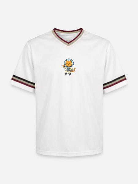 Astrocat - Unisex Football Style Mesh T-Shirt - offwhite/burgundy