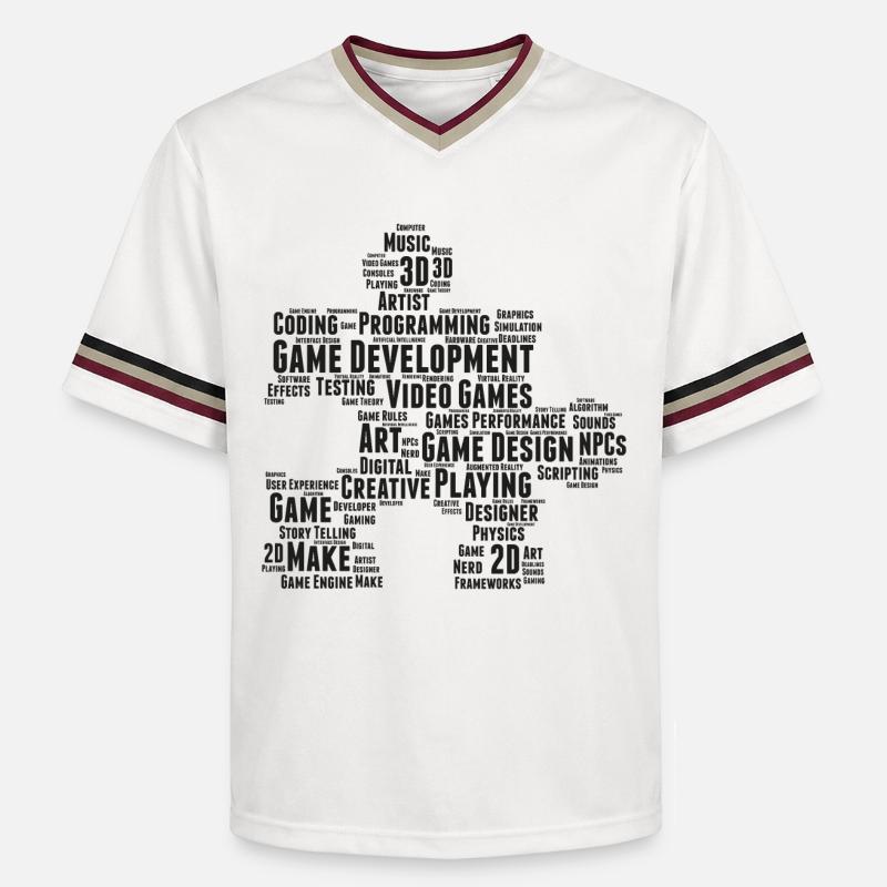 Game Dev - T-shirt de foot unisexe en mesh - blanc cassé/bordeaux