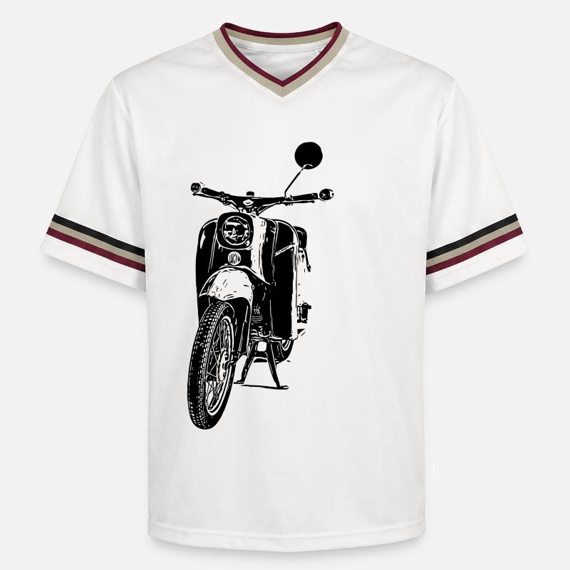 Cyclomoteur Schwalbe - T-shirt de foot unisexe en mesh - blanc cassé/bordeaux