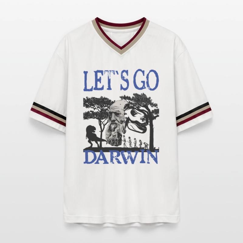 Charles Darwin Evolution textile gift idea Unisex Football Style Mesh T-Shirt