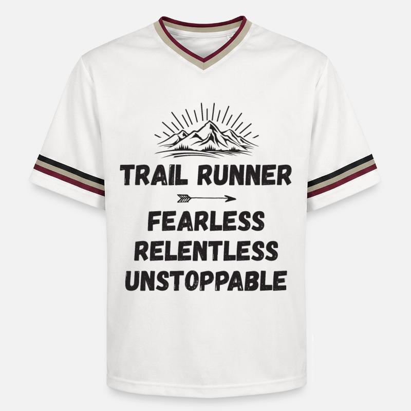 Trail Runner - Intrépide. Implacable. Imparable. - T-shirt de foot unisexe en mesh - blanc cassé/bordeaux
