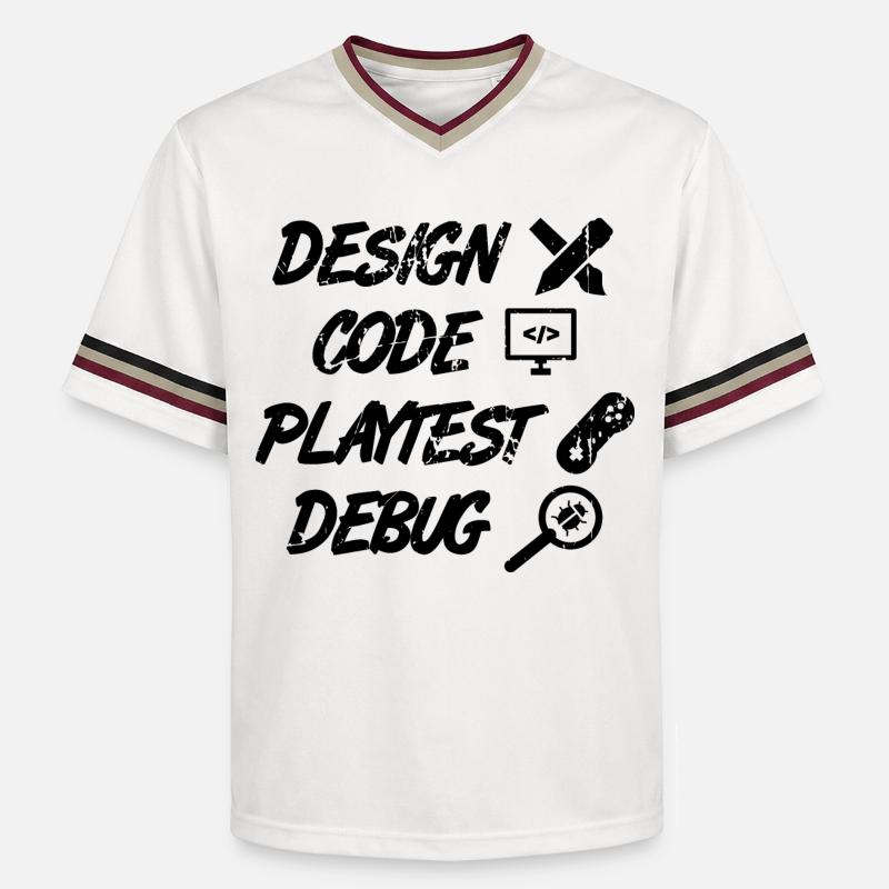 Débogage Playtest de code de conception - T-shirt de foot unisexe en mesh - blanc cassé/bordeaux