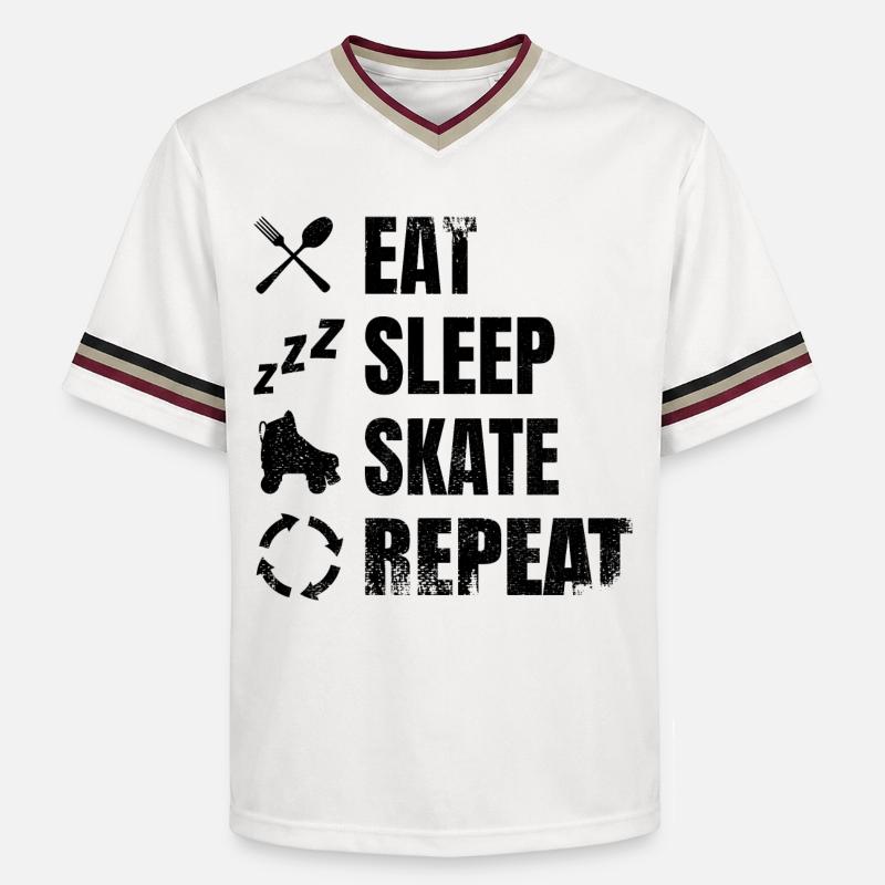Roller skating routine - Unisex Football Style Mesh T-Shirt - offwhite/burgundy