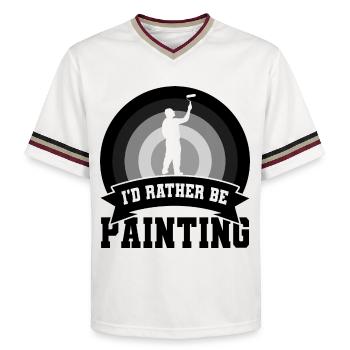 Witziges Maler Zitat - Unisex Football Style Mesh T-Shirt - Offwhite/Bordeaux - Vorne - AI Model Male 178 light (178cm) & AI Model Male 178 dark (178cm)