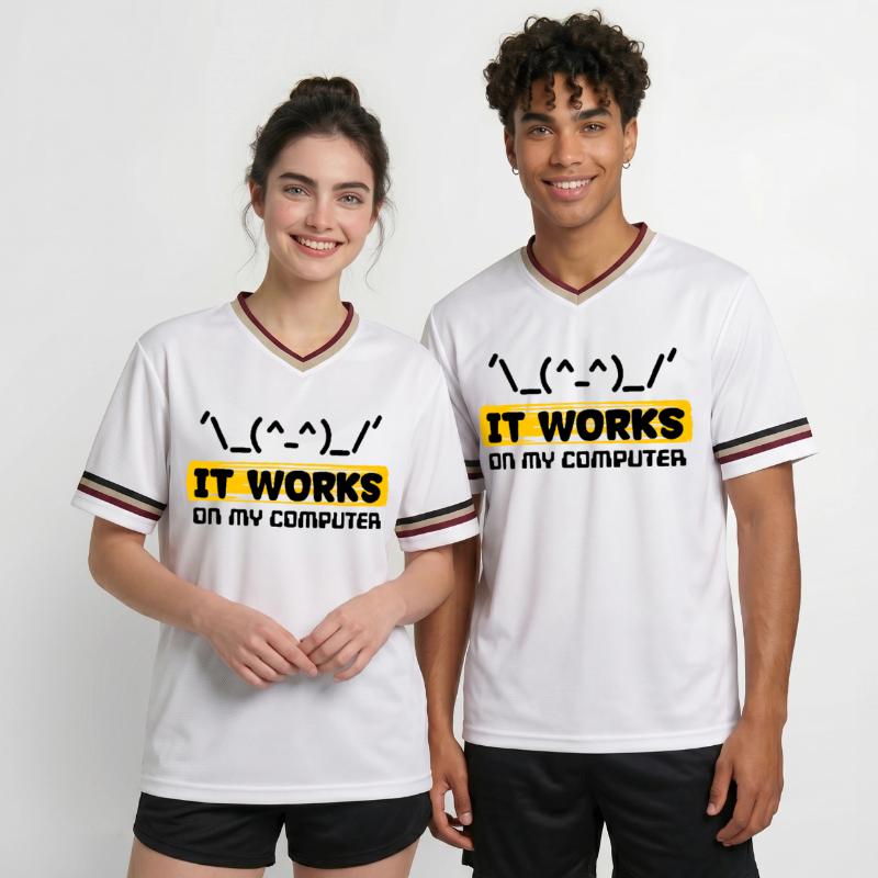 Coden Skripting Computerfreak Developer Statement Unisex Football Style Mesh T-Shirt