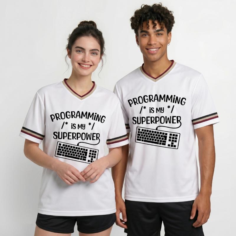 Computerfreak Statement Developer Programmierer Unisex Football Style Mesh T-Shirt