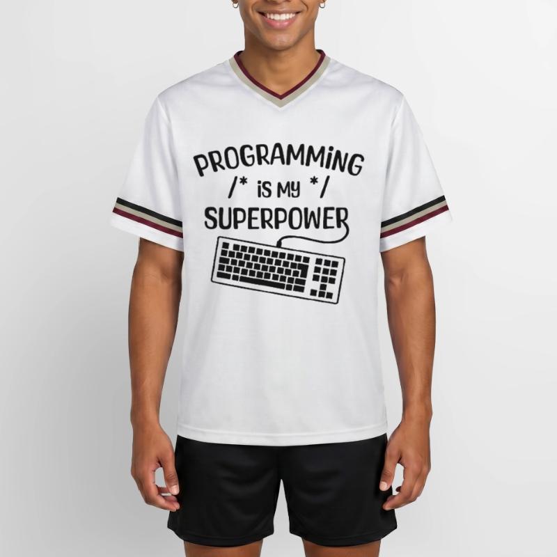Computerfreak Statement Developer Programmierer Unisex Football Style Mesh T-Shirt