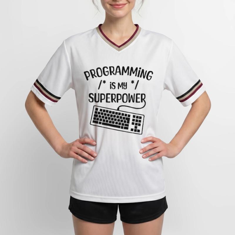 Computerfreak Statement Developer Programmierer Unisex Football Style Mesh T-Shirt