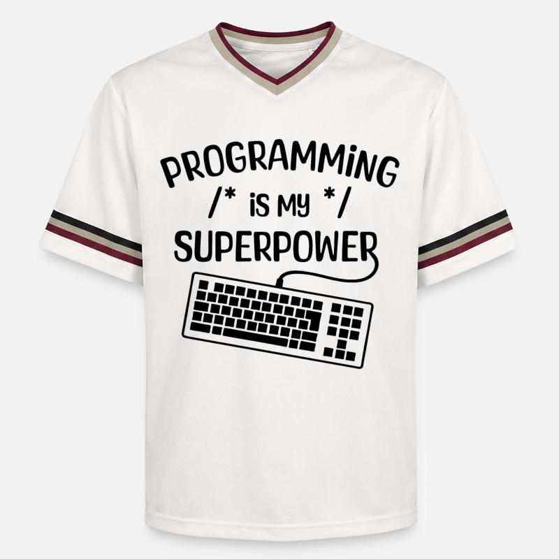 Computer Freak Statement Développeur Programmeur - T-shirt de foot unisexe en mesh - blanc cassé/bordeaux