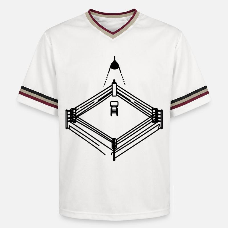 Graphique de ring de boxe - T-shirt de foot unisexe en mesh - blanc cassé/bordeaux